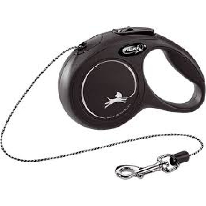 Рулетка Flexi Classic XS-трос 3 м до 8 кг Чорна