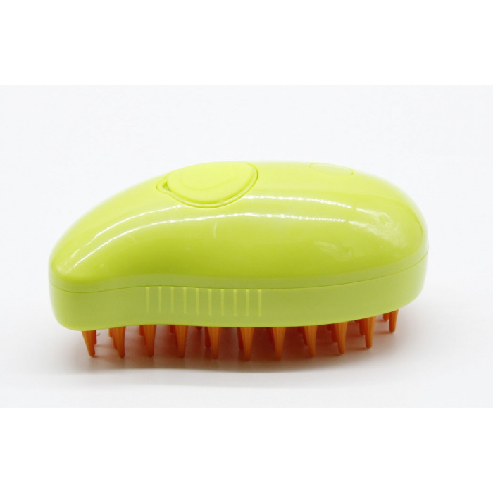 PetSpay Massage Brush Парова щітка-масажер спрей 3в1 Салатово-Помаранчева