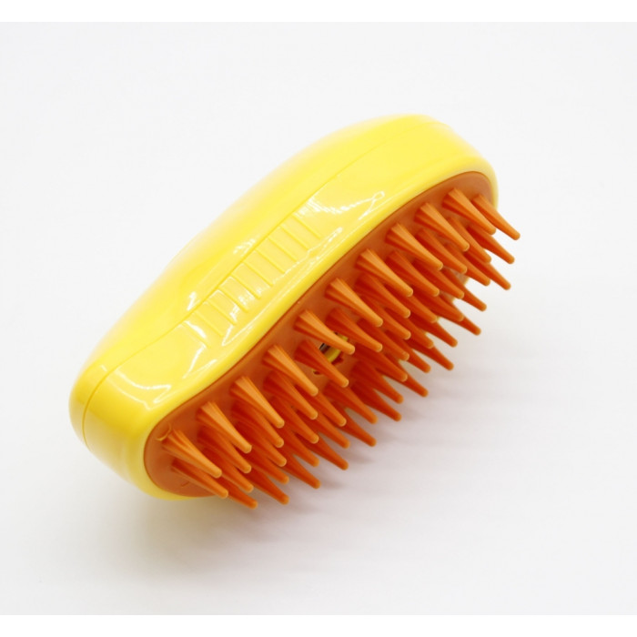 Pet Spray Massage Brush Парова щітка-масажер спрей 3в1 Жовто-Помаранчева