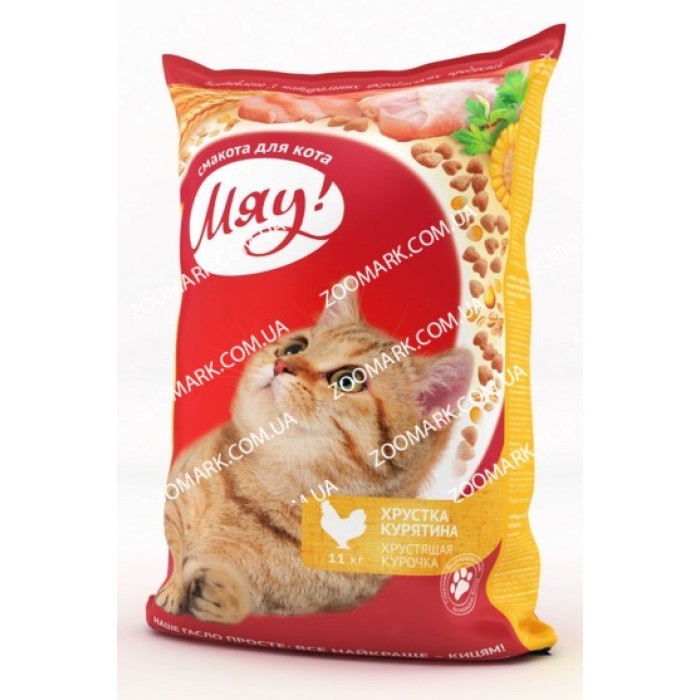 Мяу Курка сухий корм для кішок 11 кг