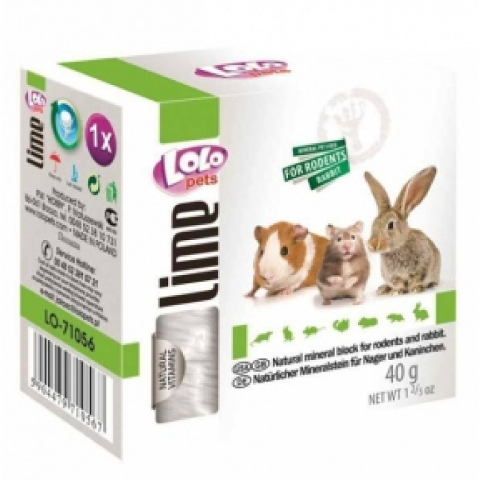 Кальцинований мінеральний камінь для гризунів, Lolo Pets Крейда для гризунів натуральна M Lolo Pets