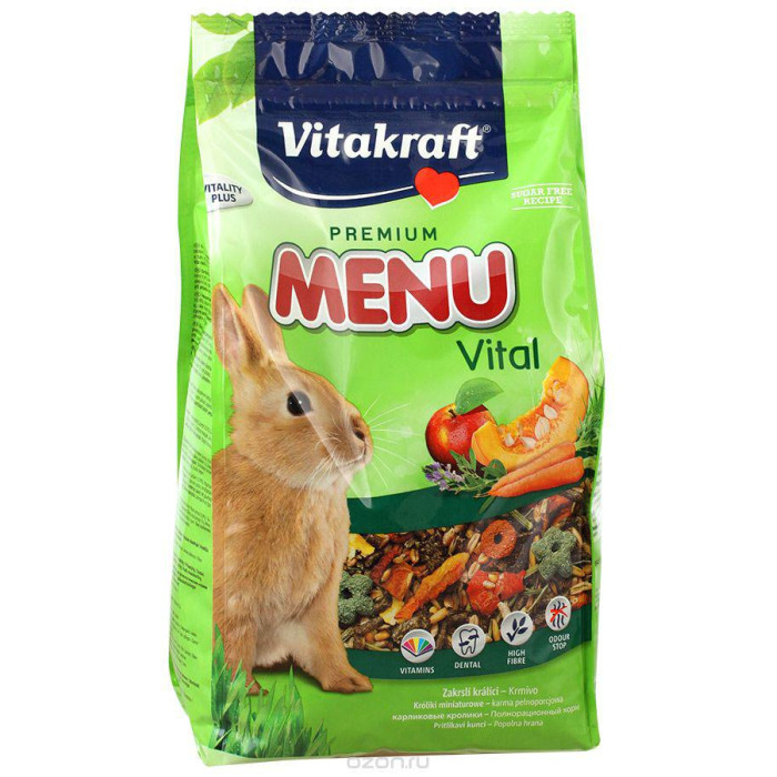 Корм для кроликів Menu, Vitacraft 1 кг Корм для кроликів Меню, Vitacraft 1 кг