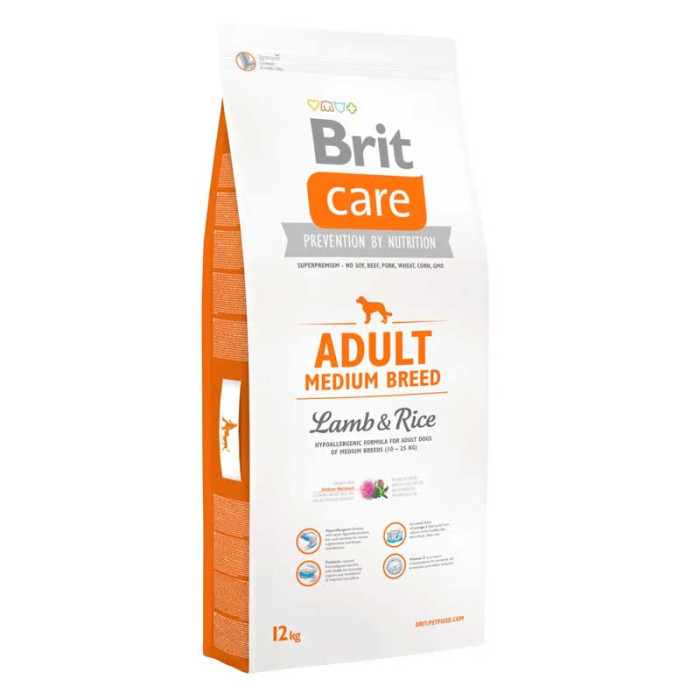 Brit Care m Adult з ягням і рисом (для собак вагою 10-25кг) 12 кг
