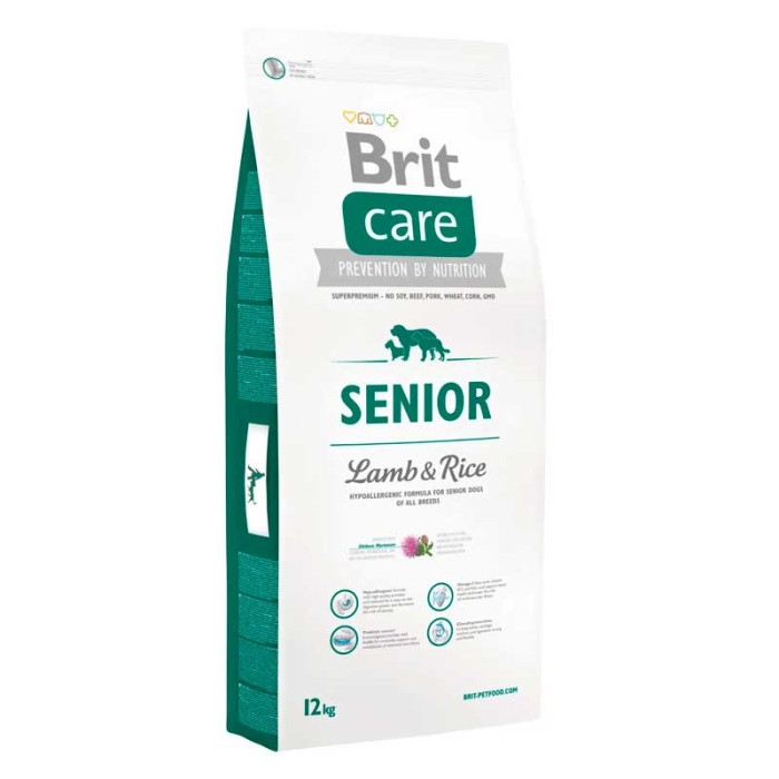Brit Care Старший ягня з рисом з ягням і рисом для літніх собак 12 кг