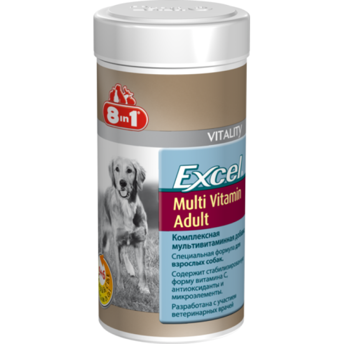 8 in 1 Multi Vitamin Adult-мультивітаміни для дорослих собак, 70 таблеток 8 in 1 Multi Vitamin Adult 108665 70 таблеток