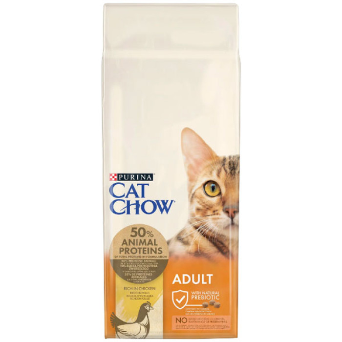 Cat Chow Adult сухий корм для котів з куркою та індичкою 15 кг