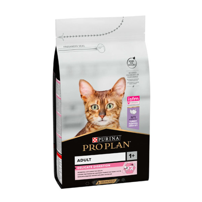 PRO PLAN Delicate сухий корм для котів із чутливим травленням з індичкою 1,5 кг