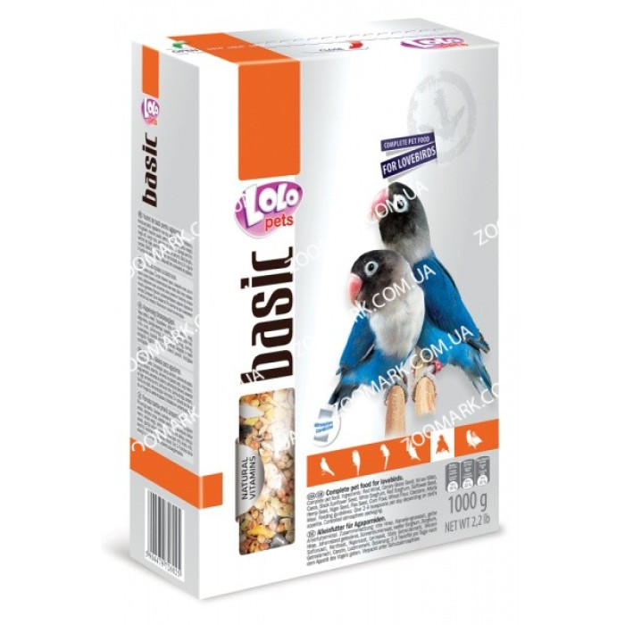 Повнораціонний корм для нерозлучників Lolo Pets 1 кг