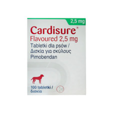 Кардишур ( Cardisure, пімобендан) - для лікування серцевої недостатності у собак 2,5 мг - 100 таблеток
