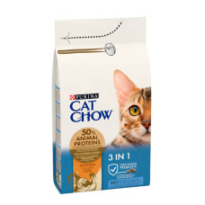 Cat Chow Feline 3-in-1 сухий корм для котів з індичкою 1,5 кг