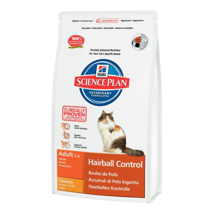 Корм Hills (Хілс) SP Feline Adult Hairball Control для дорослих кішок виведення грудок шерсті з куркою 0,3 кг