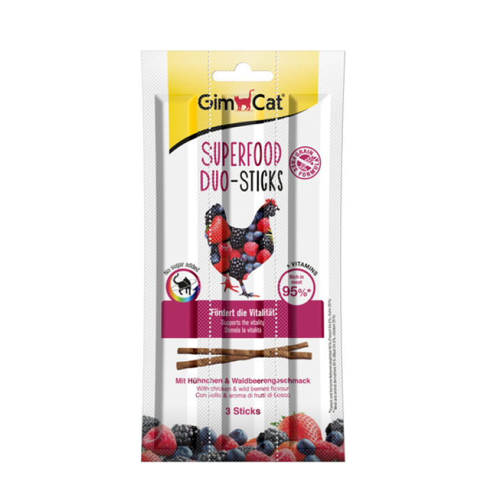 Gimpet Snack Superfood мясні палички для кішок Курка-Лісова ягода