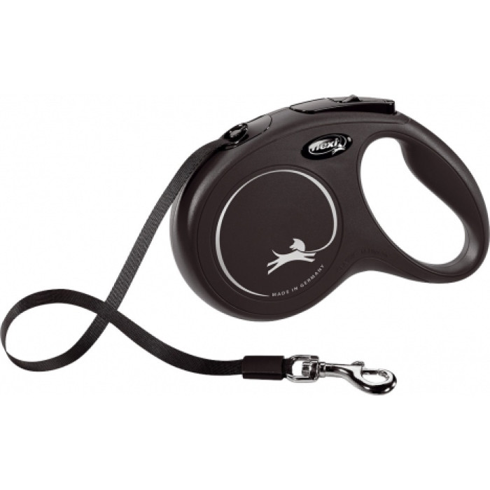 Рулетка Flexi Classic L-стрічка 5м до 50кг Чорна