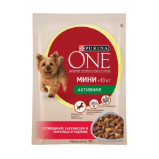 Purina One Mini Active консерви для собак з яловичиною і картоплею 100 г