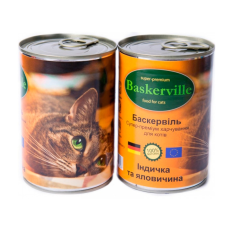 Baskerville індичка з яловичиною консерви для кішок 400 г