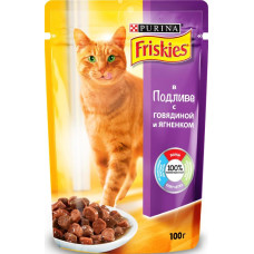 Friskies яловичина  ягня в підливі для кішок 100 г Felix 100г для кішок яловичина  ягня в підливі