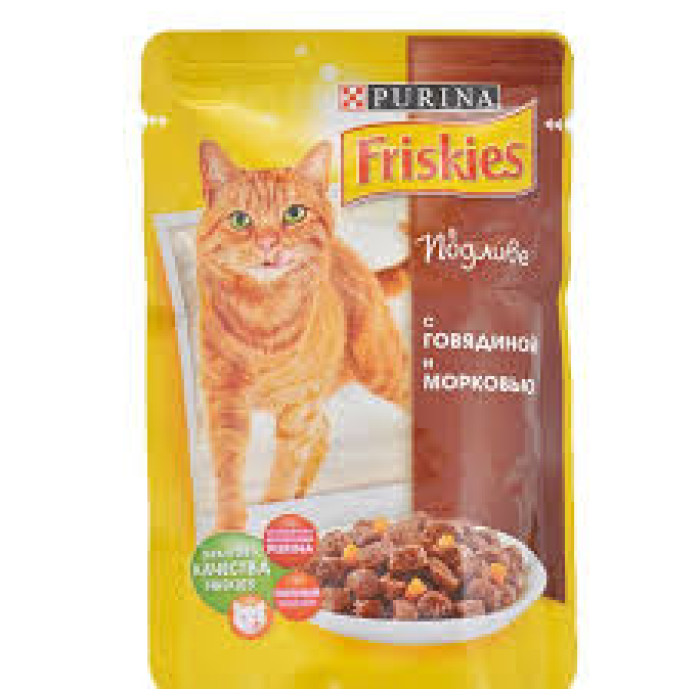 Friskies яловичина морква в підливі для кішок 100г Felix 100г для кішок яловичина морква в підливі