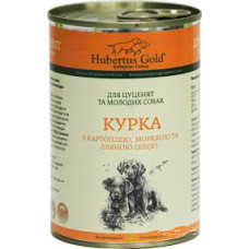 Хубертус Голд курка, картопля, морква, лляна олія консерви для цуценят 400 г Консерви Хубертус для цуценят курка, картопля,морк, льнян.мас 400г