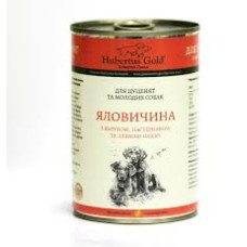 Хубертус Голд яловичина, яблуко, лляна олія консерви для цуценят 400г Консерви Хубертус для щен Голд яловичина, пастерн., ябл.,льнян.мас 400г