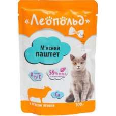 Леопольд паштет мясо ягняти консерви для котів 100 г Консерви для котів 100гр Леопольд Паштет мясо ягняти 491457