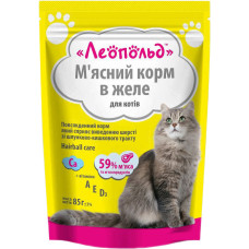 Леопольд Желе Hairball з ефектом виведення шерсті консерви для котів 85 г Консерви для котів 85гр Леопольд Желе Hairball з Еф.вывед. шерс. 491747
