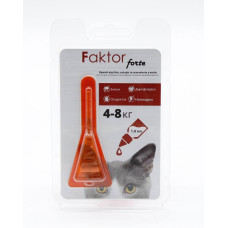 Faktor forte краплі для котів від бліх, кліщів, гельмінти 1мл 4-8кг піпетка
