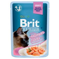 Brit Premium Cat pouch для стерилізованих котів філе лосося в соусі 85г