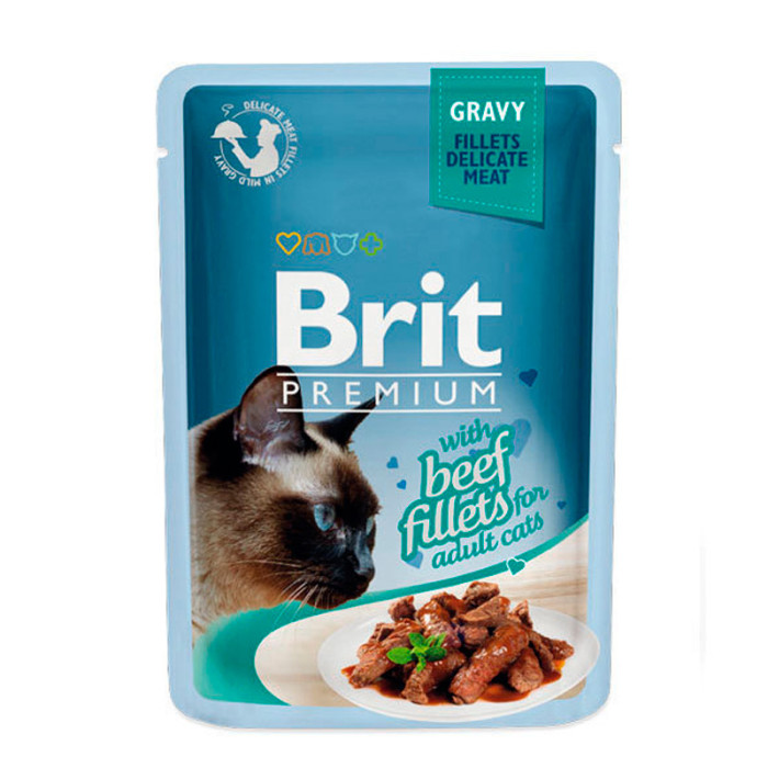Brit Premium Cat pouch Філе яловичини в соусі 85г