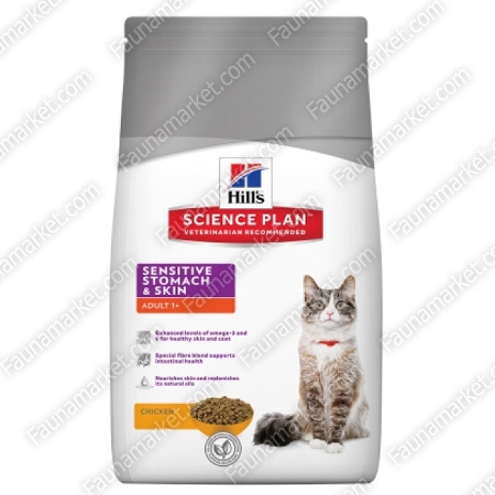 Hills SP Feline Adult Sensitive Stomach Skin з куркою, яйцем і рисом для кішок з чутливим травленням 400г