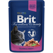 Brit Premium Cat pouch з лососем і фореллю 100г