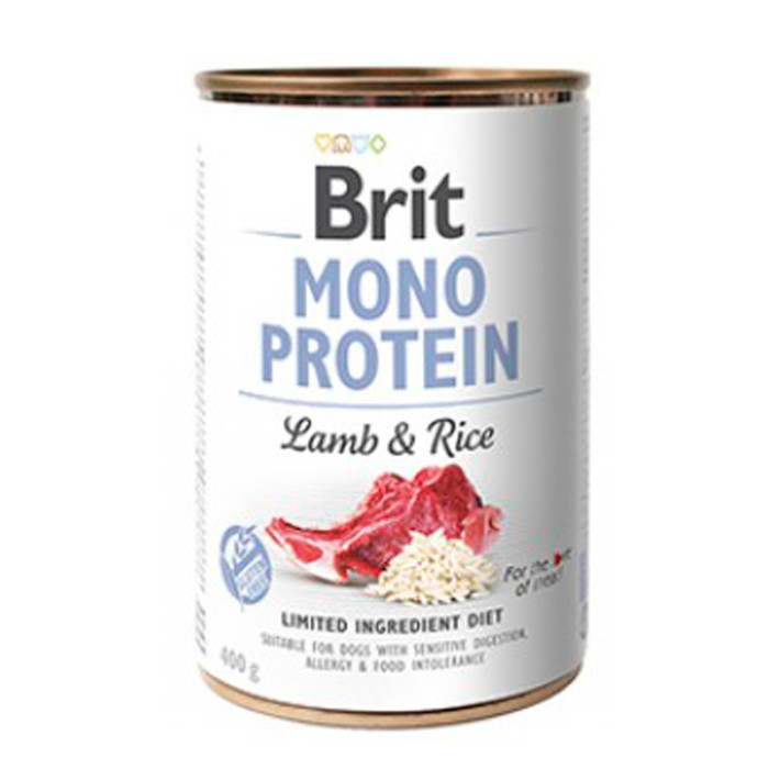 Brit Mono Protein Dog з ягням і темним рисом 400г
