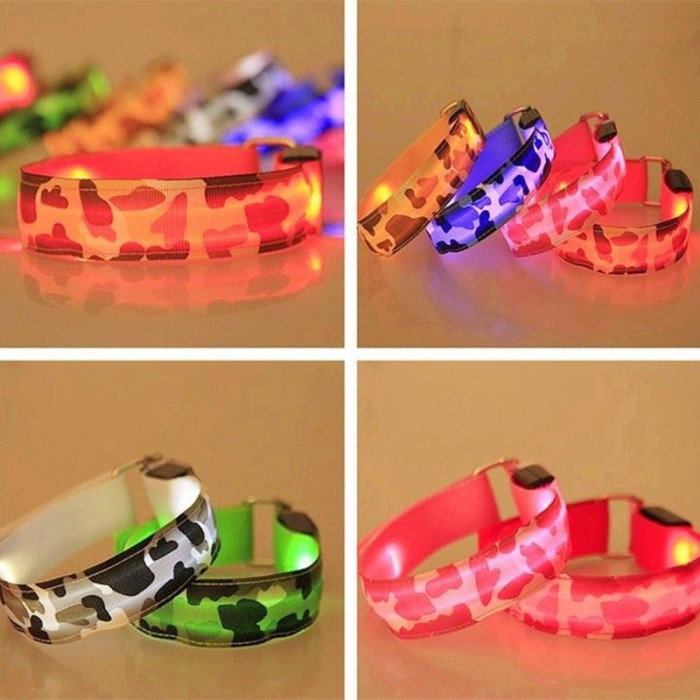 Нашийник LED Камуфляж тканинний XL (2,5 см 44-70см)