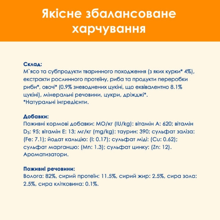 Cat Chow Adult консерва для котів із куркою та цукіні, 85 г