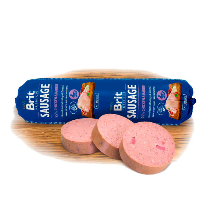Brit Premium Dog Sausage ковбаса з куркою і кроликом 800г
