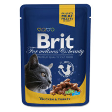 Brit Premium Cat pouch з куркою та індичкою 100г