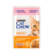 Cat Chow Adult консерва для котів із лососем і зеленою квасолею, 85 г