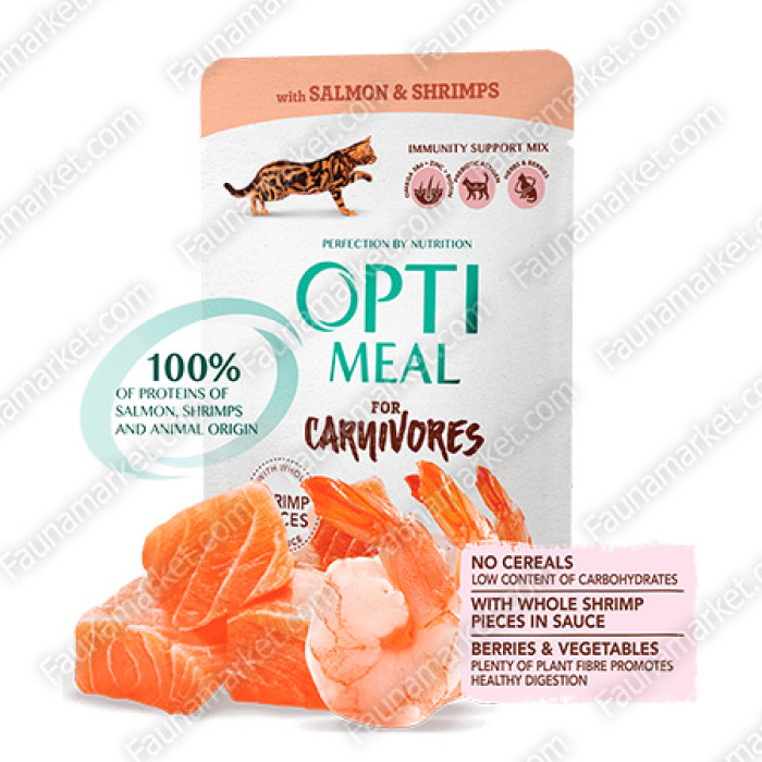 Optimeal C лососем і креветками для котів 11кг