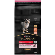 PRO PLAN Puppy Medium Sensitive Skin сухий корм для цуценят схильних до алергії з лососем, 12 кг 12 кг