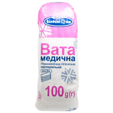 Вата медична нестерильна 100г зіг-ЗАГ