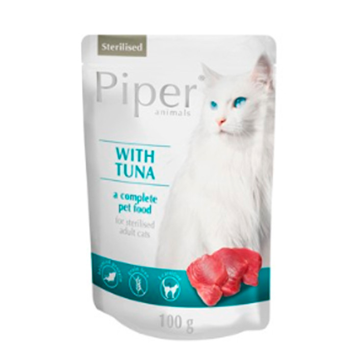 Dolina Noteci Piper cat для стерилізованих котів з тунцем і лососем Пауч 100 г