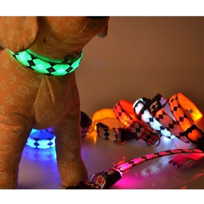 Нашийник LED Орнамент тканинний XL (2,5 см 45-52см)