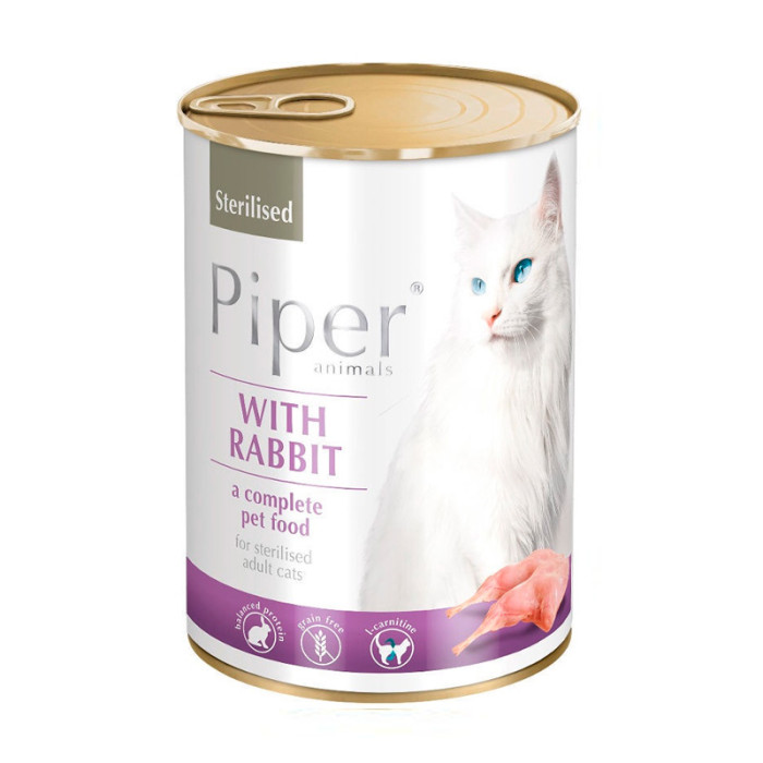Dolina Noteci Piper cat Консерва з кроликом для стерилізованих кішок 400г 302179