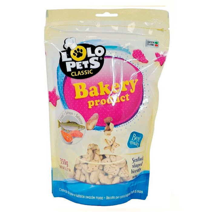 Lolopets бісквіт крокети з лососем для собак 350г 80807