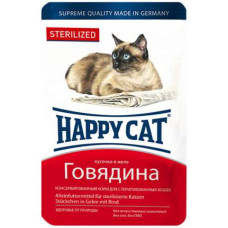 Happy cat консерви для кішок з яловичиною в желе sterilisiert Rind Gelee 100г 4212