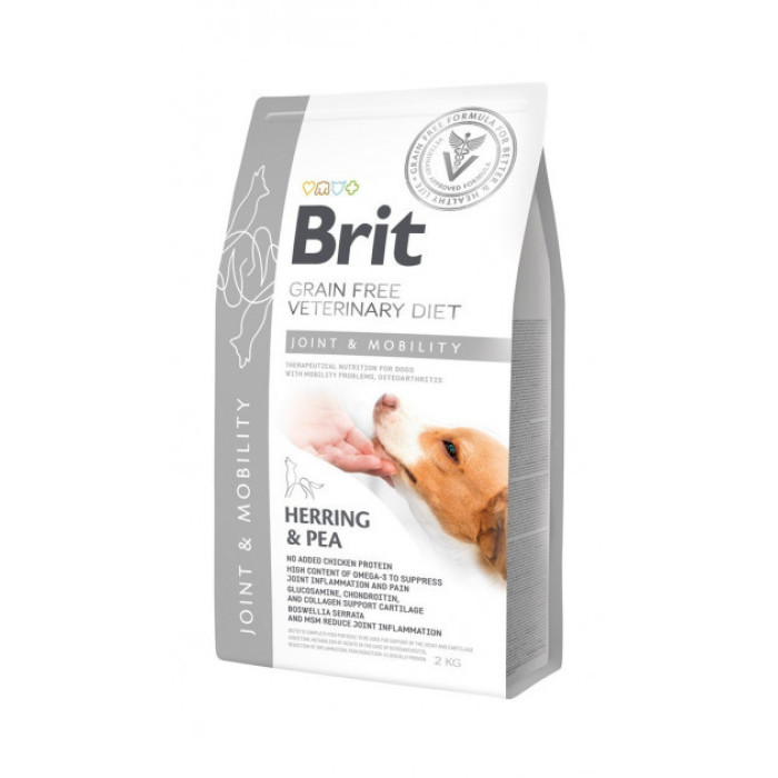 Brit Dog Mobility 2кг VetDiets сухий корм для суглобів з оселедцем, лососем, горохом і гречкою