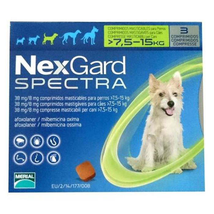 Nexgard Spectra (Нексгард Спектра) - таблетки для собак від бліх і кліщів M 7,5-15кг 3 таблетки