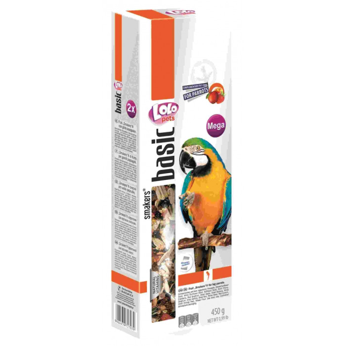 Lolopets Колосок для великих папуг з фруктами 450 г 72703