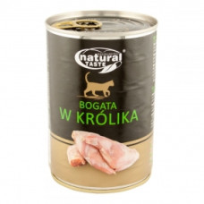 Dolina Noteci Natural Taste Cat консерви для кішок 400г мясні шматочки з кроликом в соусі 303886