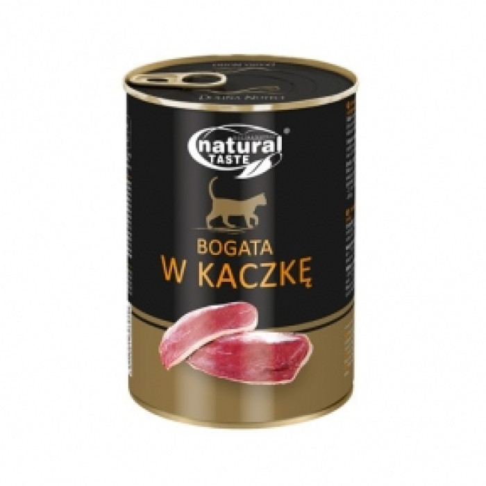 Dolina Noteci Natural Taste Cat консерви для кішок 400г мясні шматочки з качкою в соусі 303909