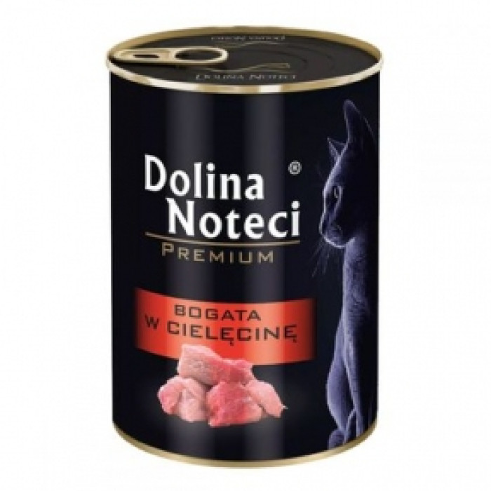 Dolina Noteci Premium консерви для кішок 400гр мясні шматочки з телятиною в соусі 383727303725